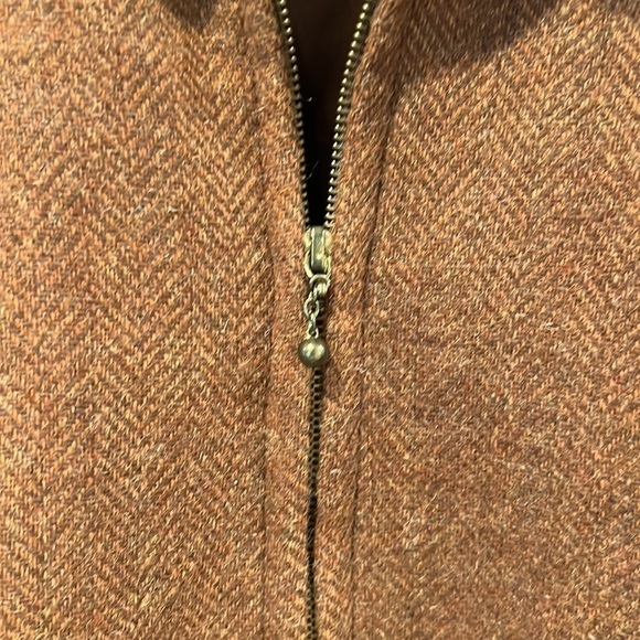 International Scene Vintage Brown Wool Herringbone Zip Up Jacket Size 6 - Picture 5 of 9